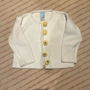 Bella Bliss White Cardigan with Lemon Buttons